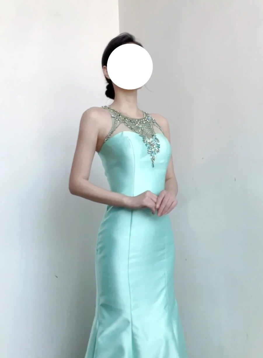 Charming Prom Dress Crew Neck Mermaid Gala Evening Gown Dress Birthday Party Outfits HZ0319