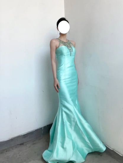 Charming Prom Dress Crew Neck Mermaid Gala Evening Gown Dress Birthday Party Outfits HZ0319