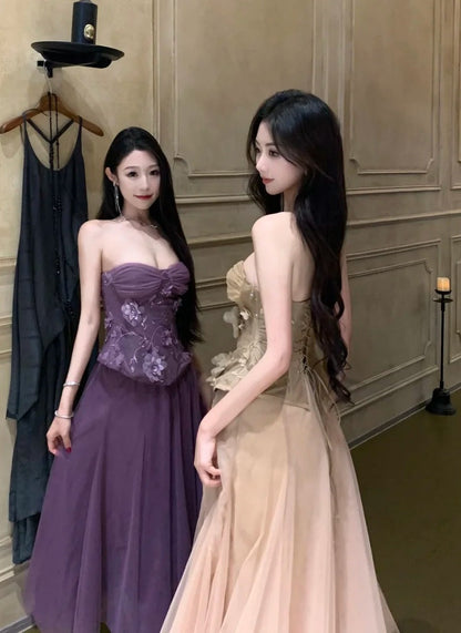 Elegant Prom Dress Sweetheart Pleated Tulle Gala Evening Gown Dress Birthday Party Outfits HZ0319