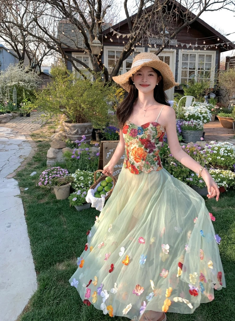 Colorful Prom Dress Sweetheart Tulle Floral Birthday Party Outfits Evening Gown Gala Dress HZ0319