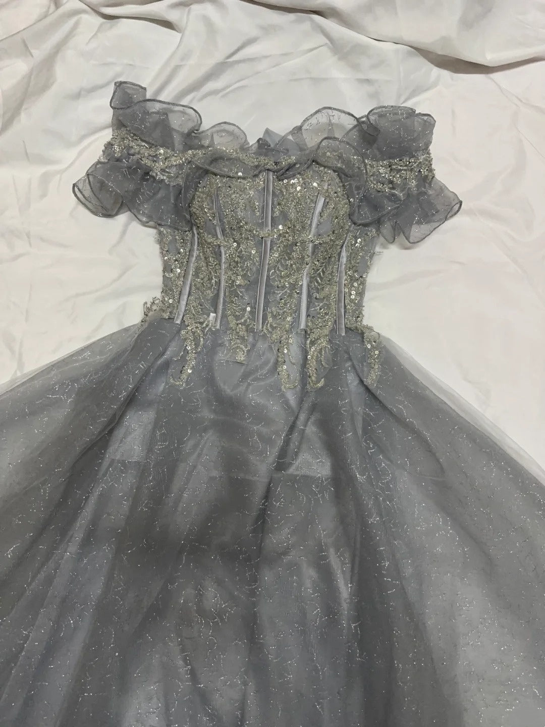 Beauty Prom Dress Off Shoulder Pleated Gala Gown Birthday Party Outfits Tulle Evening Dress HZ0319