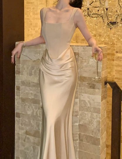 Pretty Prom Dress Square Neck Gala Gown Party Outfits Evening Dress HZ0319