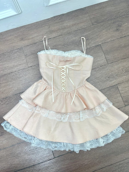 Beauty Homecoming Dress Spaghetti Straps Lace Short Prom Dress Back to School Outfits Birthday Party Dress HZ0319