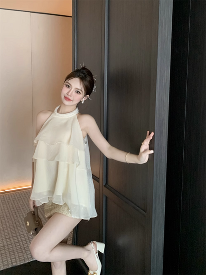 Simple Fashion Beige Beading Design A-line Party Dress Homecoming Dress HZ1024