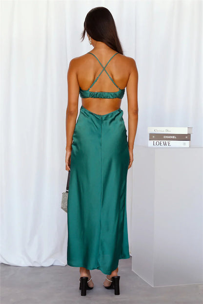 Jimiss hanging neckline thin shoulder strap exposed back long Prom dress