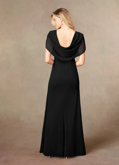 Mermaid V-Neck Pleated Black formal dresses evening dress Mother of the Bride Dresses