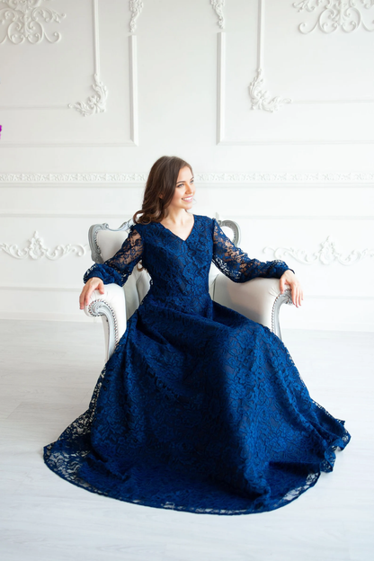 A-line V-Neck Lace Bridesmaid Dress Formal Dresses for Wedding Guest Cocktail Dress Mother of the Bride Dresses