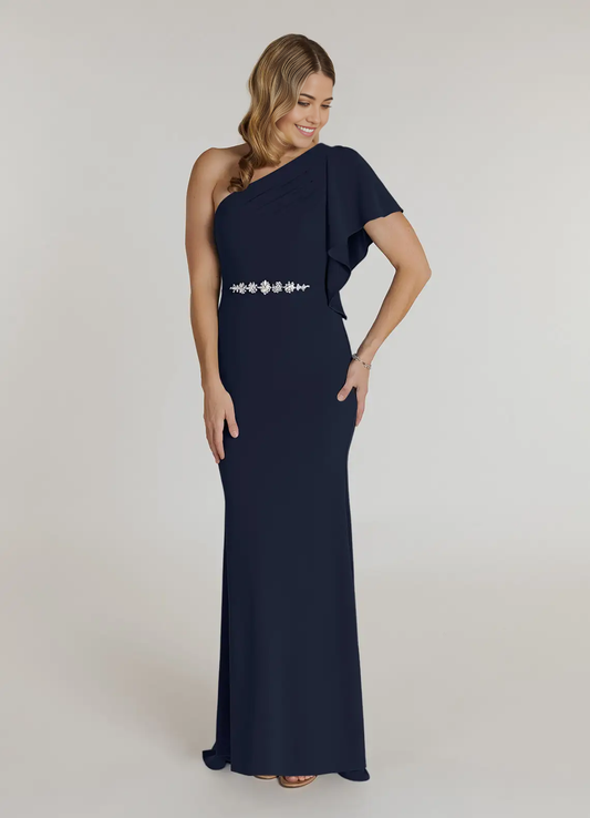 Mermaid Pleated Dark Navy formal dresses evening dress Mother of the Bride Dresses