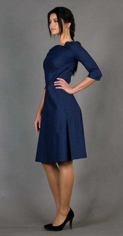 A-line simple Half Sleeve Tea Length Bridesmaid Dress Formal Dresses for Wedding Guest Cocktail Dress Mother of the Bride Dresses
