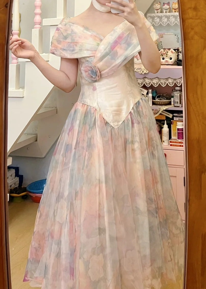 Colorful Prom Dress V-neck Pleated Evening Dress Long Cocktail Outfits Gala Gown HZ0319