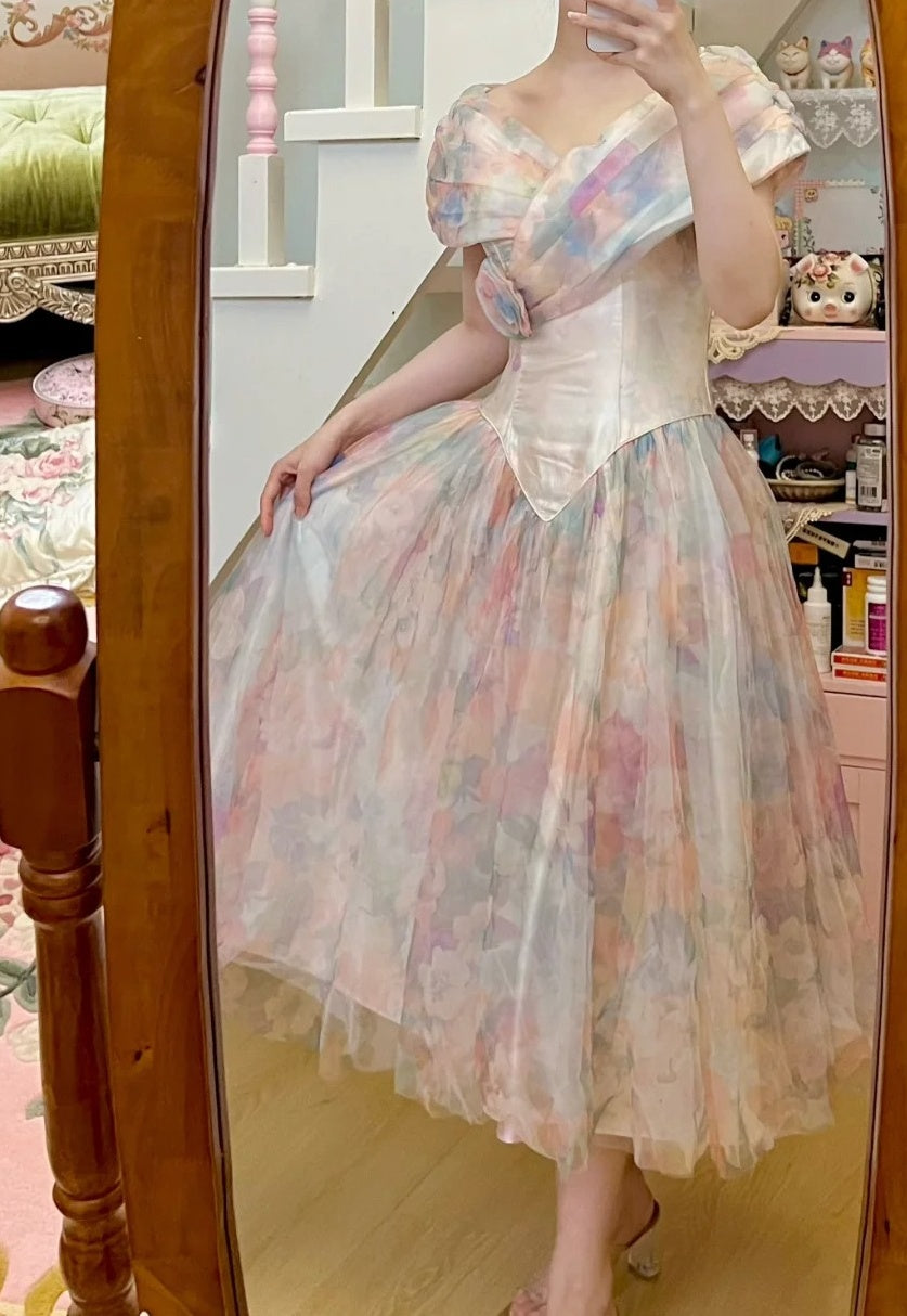Colorful Prom Dress V-neck Pleated Evening Dress Long Cocktail Outfits Gala Gown HZ0319