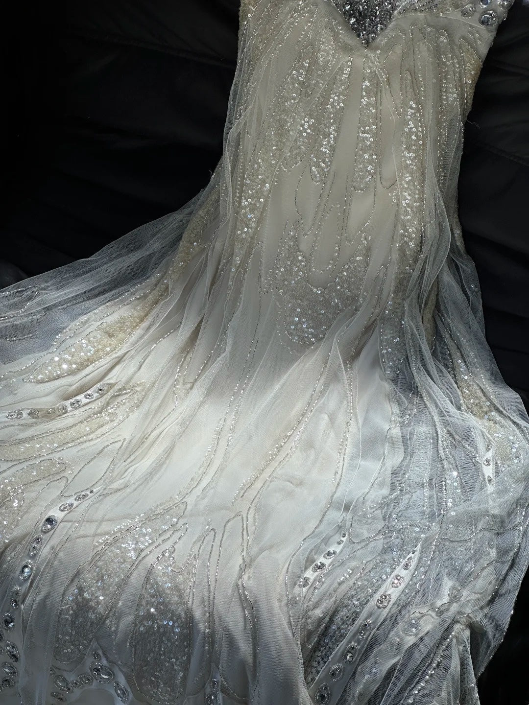 Shiny Prom Dress Spaghetti Straps Tulle Sequins Evening Dress Long Cocktail Outfits Gala Gown HZ0319