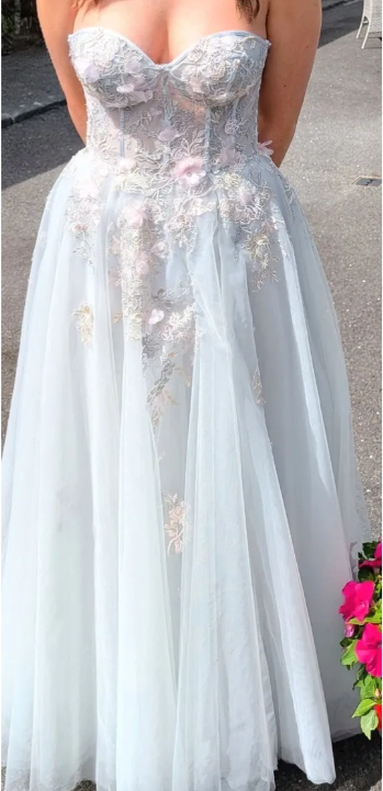 Charming Prom Dress Sweetheart Applique Long Evening Dress Party Outfits Gala Gown HZ0319