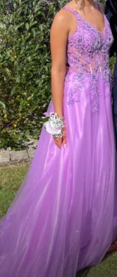 Morden Prom Dress A Line Purple Spaghetti Straps Pleated Tulle Long Gala Gown Evening Dress Party Outfits HZ0319