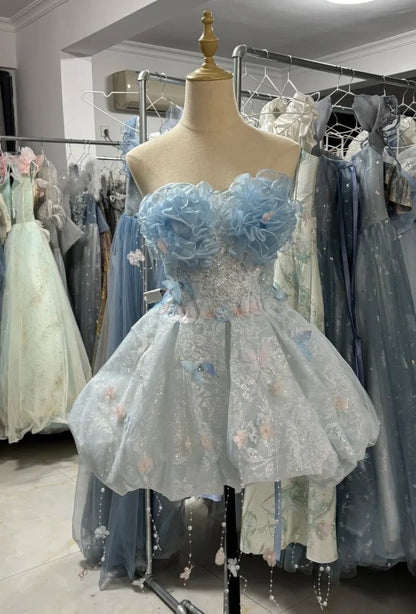 Stunning Prom Dress Strapless Pleated Gala Gown Evening Dress Party Outfits HZ0319