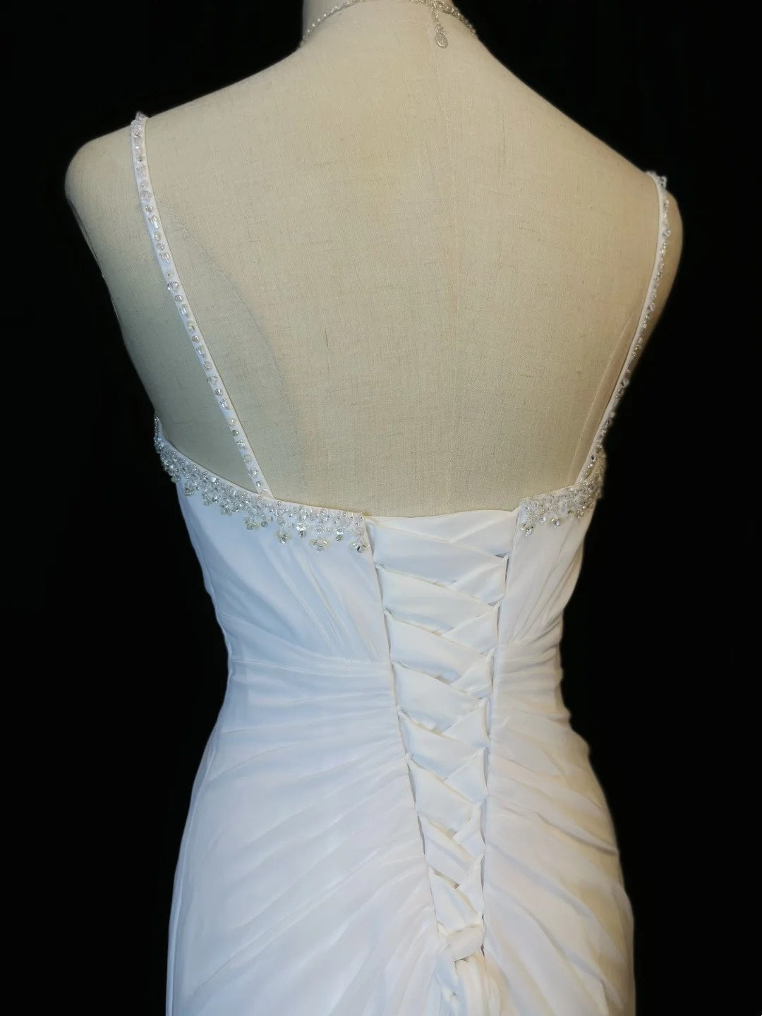 Elegant Prom Dress White Spaghetti Straps Pleated Formal Gown Evening Dress Gala Dress HZ0319