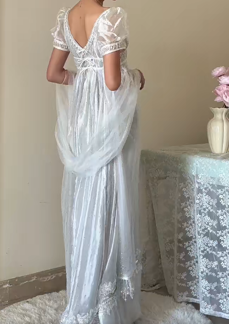 90s Retro Prom Dress Square Neck Imperial Dress Formal Gala Gown Evening Dress Party Outfits HZ0319