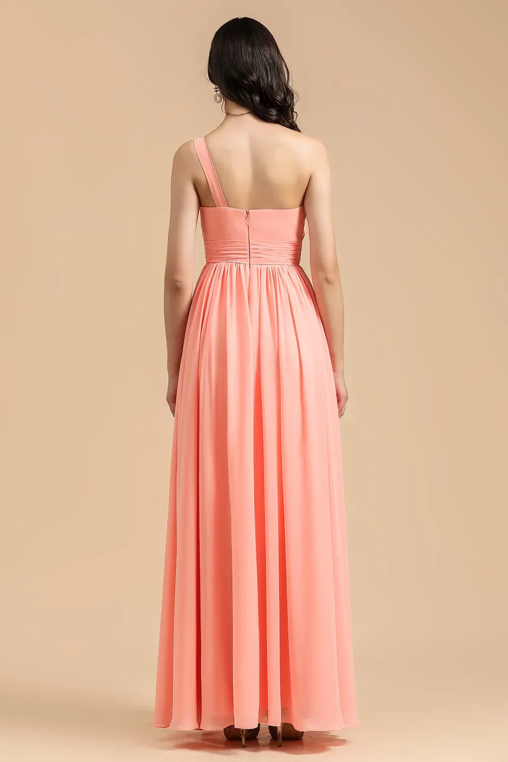 Asymmetrical Sleeveless A-Line Chiffon Bridesmaid Dress