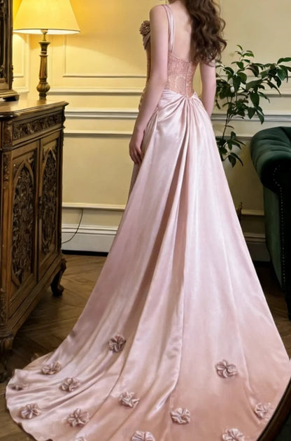 Stunning Prom Dress Spaghetti Straps Pleated Formal Gala Gown Evening Dress Party Outfits HZ0319