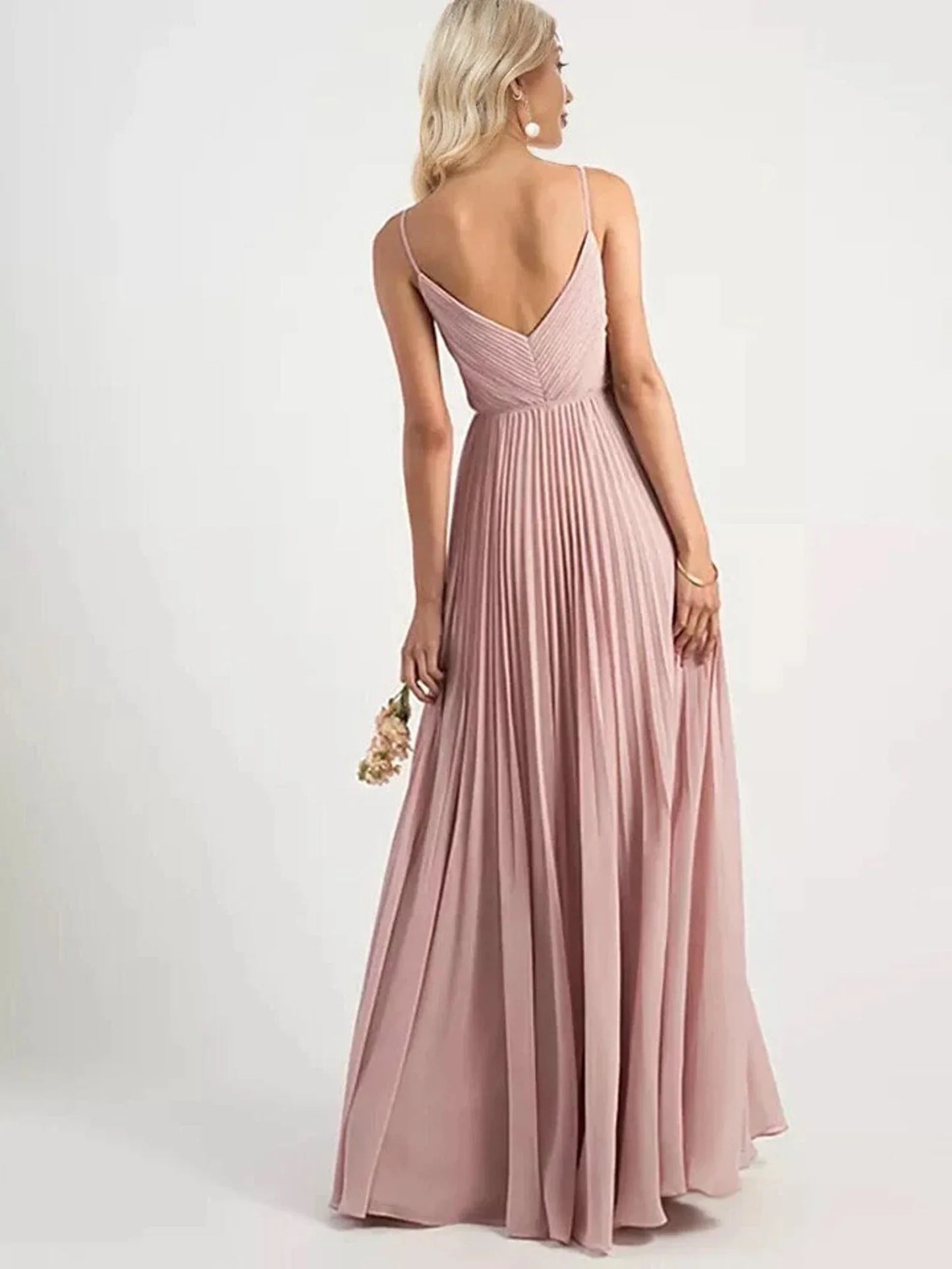 A-line Spaghetti Straps V-Neck Bridesmaid Dress Formal Dresses for Wedding Guest Cocktail Dress Mother of the Bride Dresses