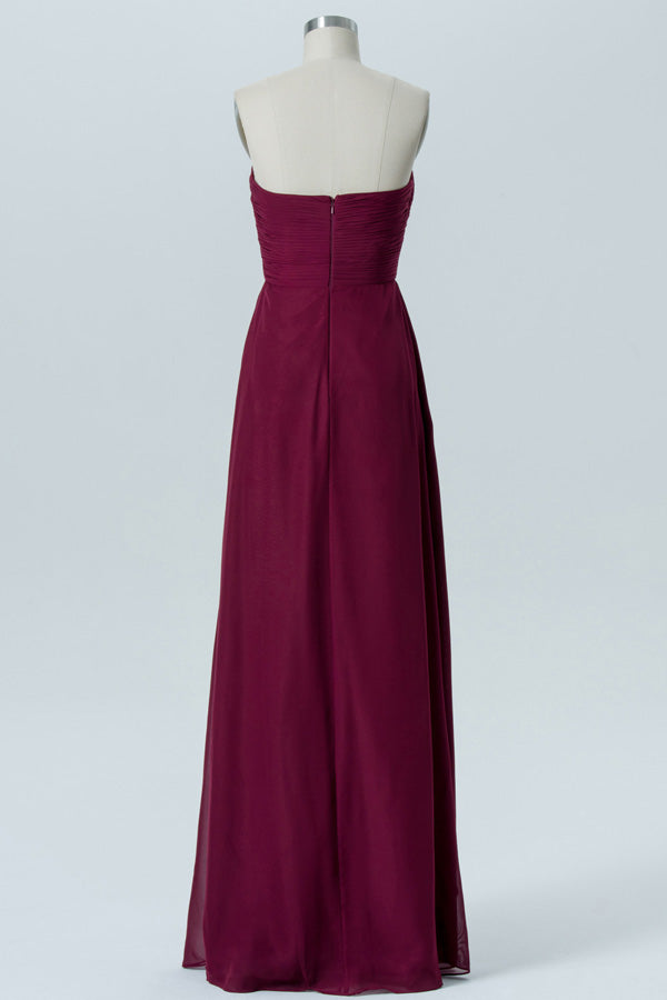 Magenta Sweetheart Ruffled Bridesmaid Dress