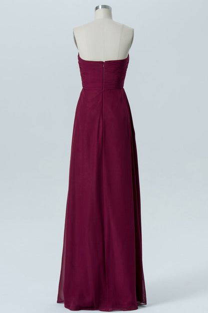 Magenta Sweetheart Ruffled Bridesmaid Dress
