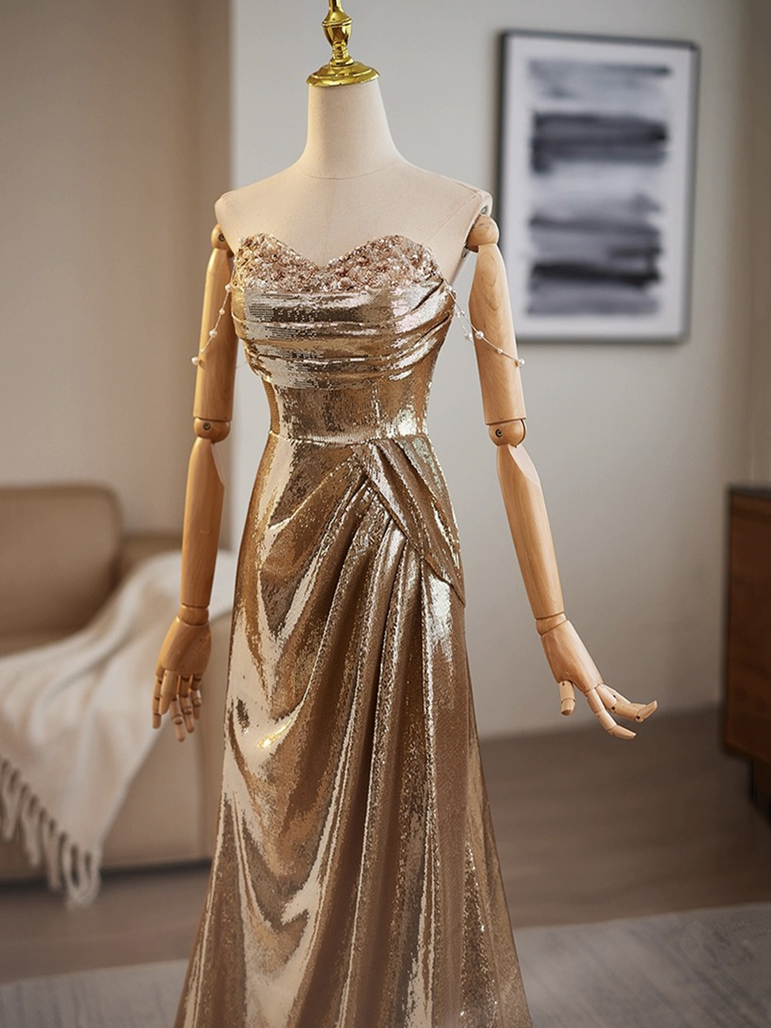 Gorgeous Sequins Mermaid Evening Dress Formal Prom Party Gown cc1762