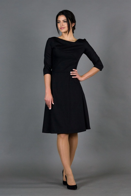 A-line simple Half Sleeve Tea Length Bridesmaid Dress Formal Dresses for Wedding Guest Cocktail Dress Mother of the Bride Dresses