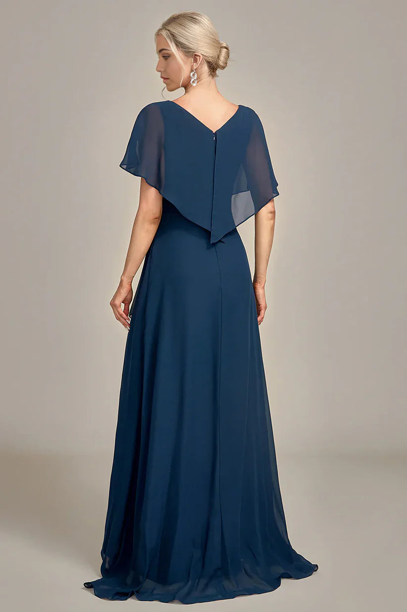 A-Line Asymmetrical Sequins Mother of the Bride Dress With Beading