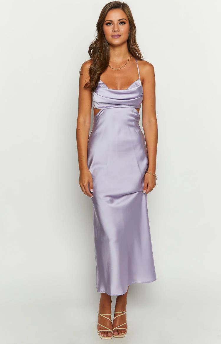 Jimiss collar neckline thin shoulder strap backless satin long Prom dress
