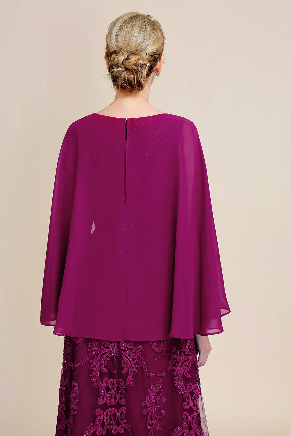 Batwing Sleeves Beaded Mother of the Bride Dress