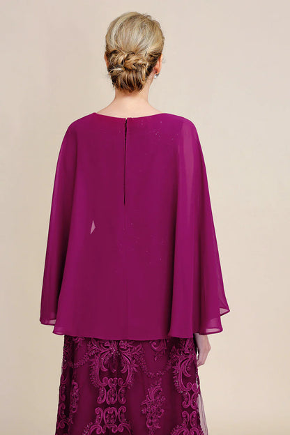 Batwing Sleeves Beaded Mother of the Bride Dress