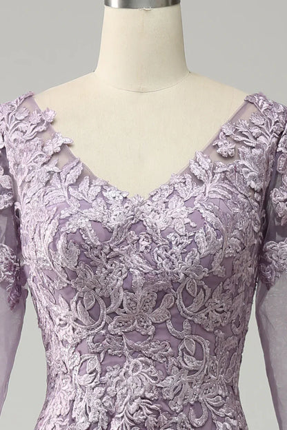A-line Chiffon Mother of the Bride Dress with Lace