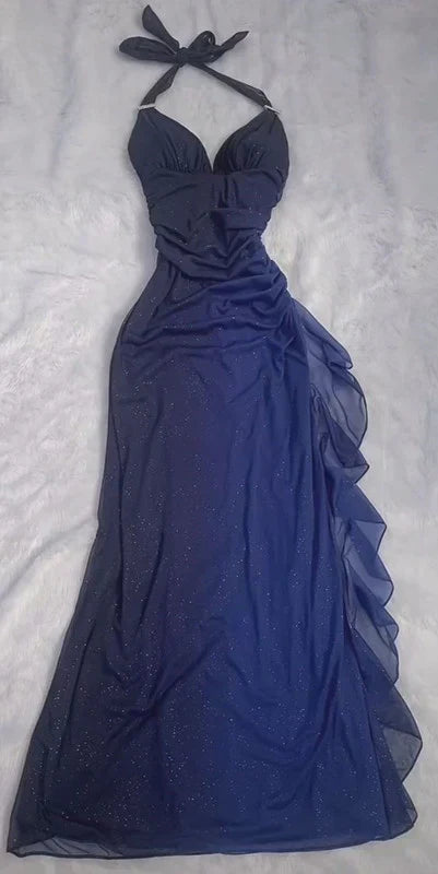 Gorgeous Shiny Beaded Sweetheart Halter-neck Long Sheath Prom Dress Party Dress Evening Dress HZ1024