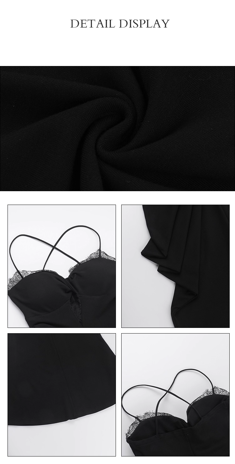 Enchanting Black Sweetheart Spaghetti Strap Pleated Mermaid Prom Dress Evening Dress HZ1024
