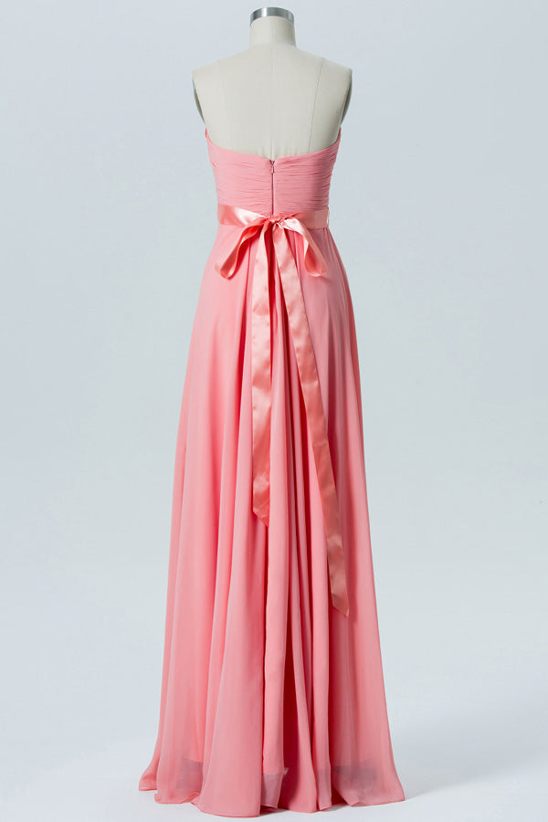 Pink Sweetheart Bow Back Bridesmaid Dress