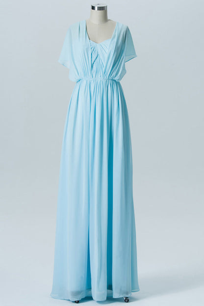 Convertible Light Blue Sweetheart Bridesmaid Dress