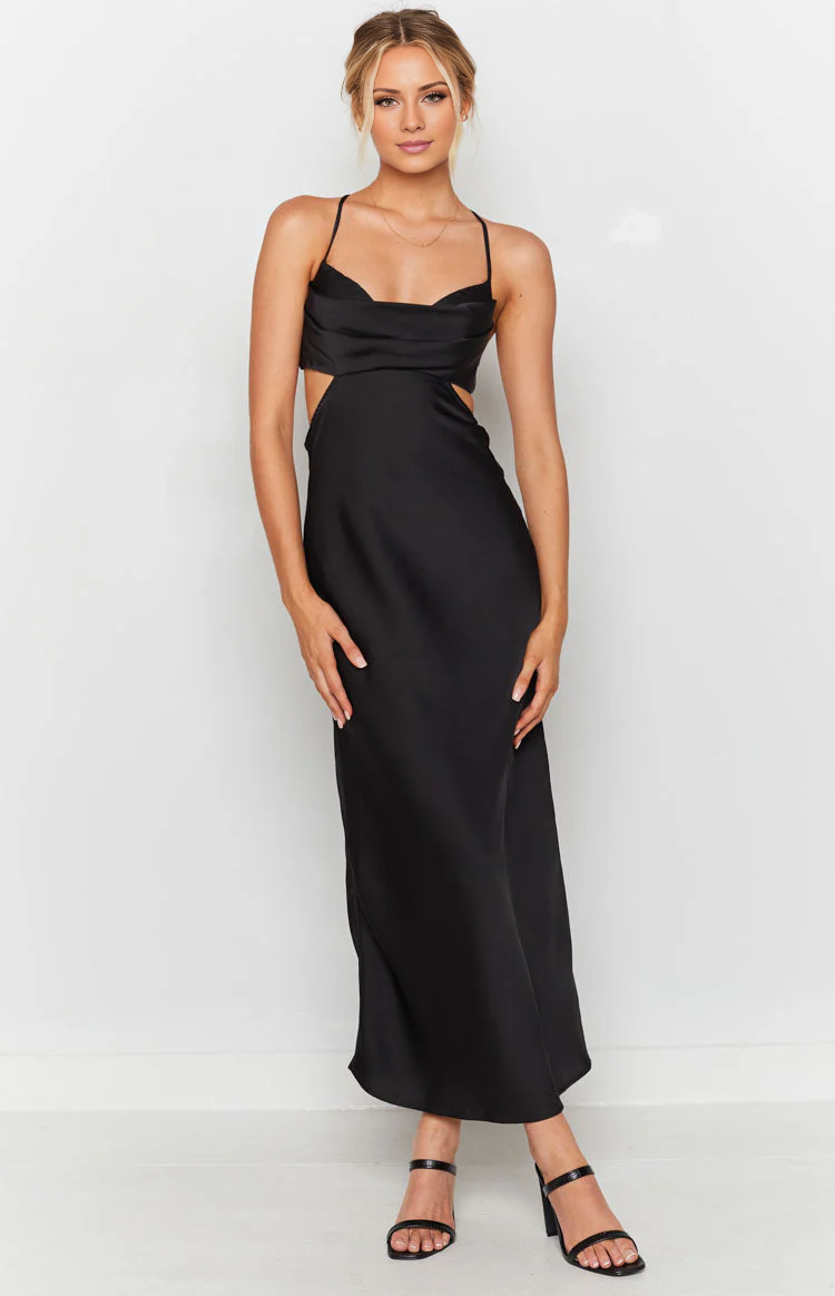Jimiss collar neckline thin shoulder strap backless satin long Prom dress