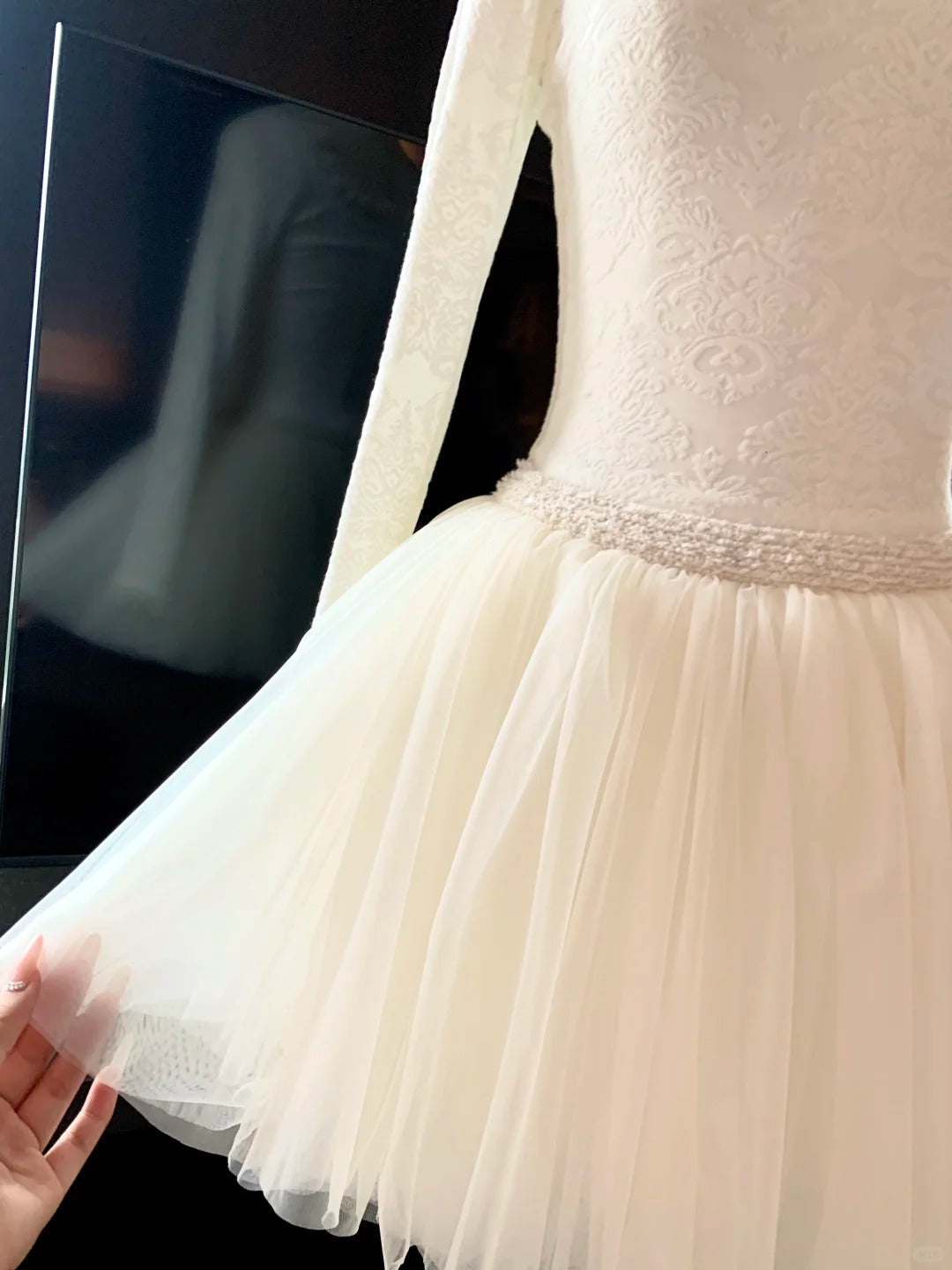 Girlhomeshops-White short chiffon princess homecoming dress birthday party dress eighth grade dress French little princess ballet skirt gh5296