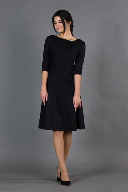 A-line simple Half Sleeve Tea Length Bridesmaid Dress Formal Dresses for Wedding Guest Cocktail Dress Mother of the Bride Dresses