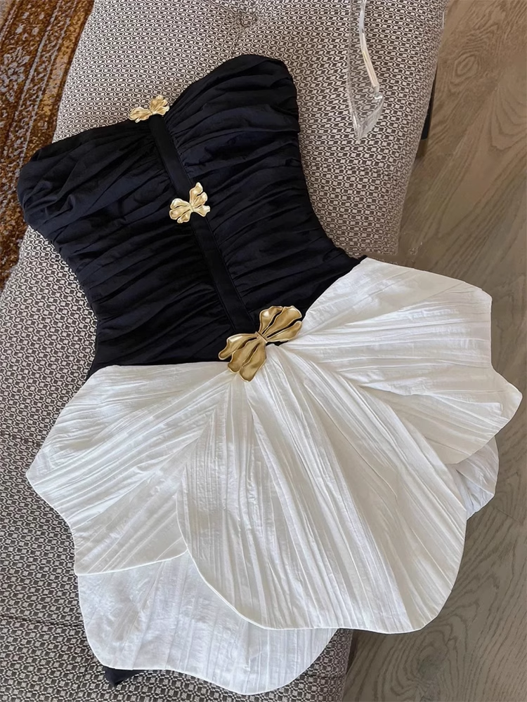 Simple Fashion Strapless Bow Design A-line Mini Party Dresses Homecoming Dresses, HZ1024