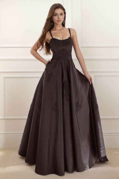 A-Line Floor Length Satin Prom Dress CS0458