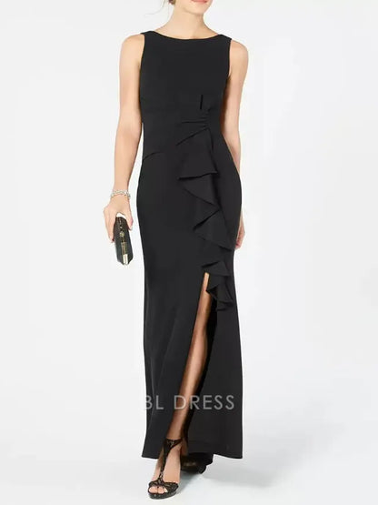Sheath Bateau Neck Sleeveless Pleated Wedding Guest Dresses Mother of the Bride Dresse