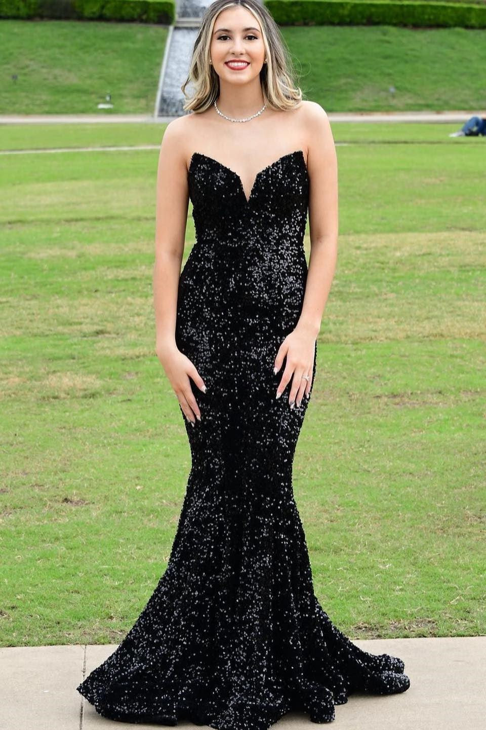 Red Sequins Trumpet Long Formal Dress with Sweetheart