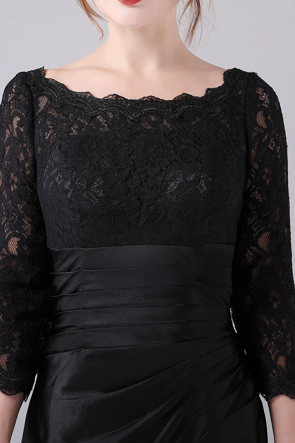 A-line Neck Long Sleeves Mother of the Bride Dress