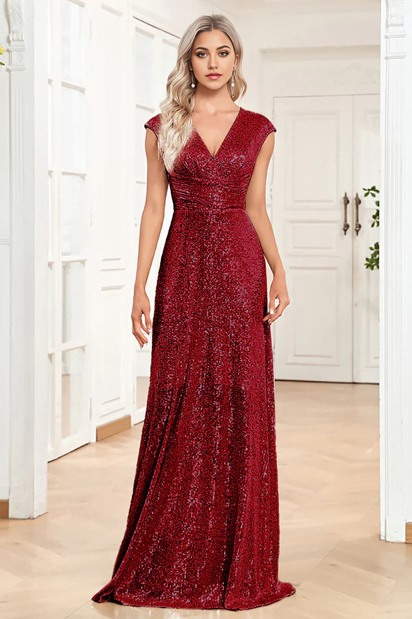 A-Line Sparkly Sleeveless Mother of the Bride Dress