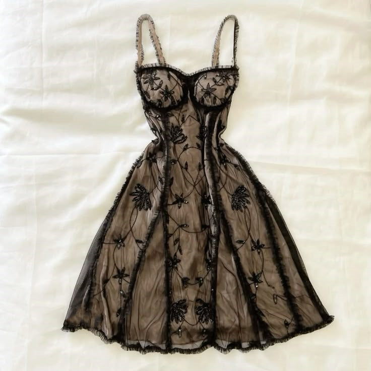 Brown Black Tulle Vintage Elegant Sweetheart Neck Exquisite Beading Midi/Short Satin Tulle Homecoming Dress Prom Dress Evening Dress Birthday Party Dress gh4081