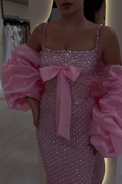 Pink Sheath Long Prom Dresses Elegant Dress for Event