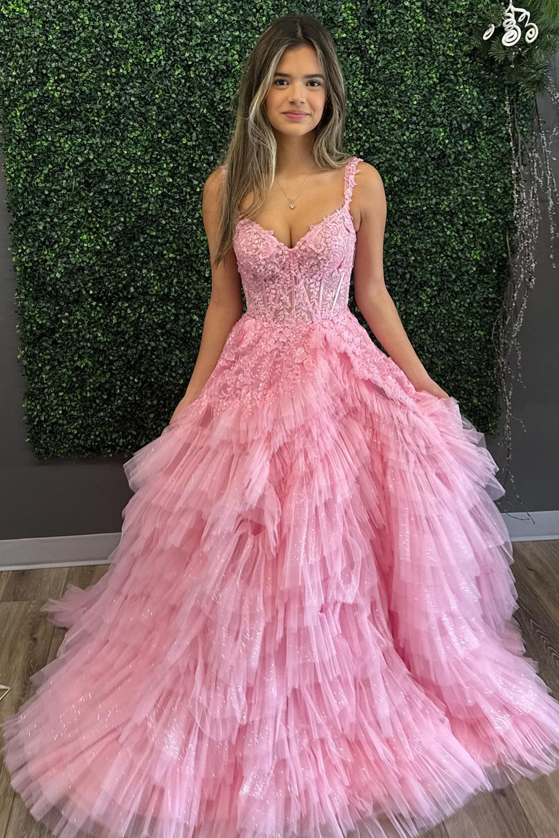 Light Blue Appliques Off-the-Shoulder Ruffle Tiered Long Prom Dress
