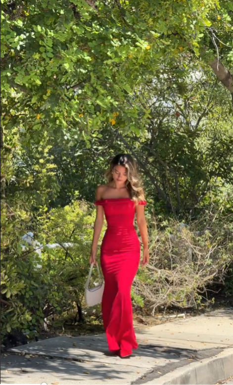 Vintage Sheath Off The Shoulder Red Satin Evening Dress Prom Dresses Birthday Outfits HZ1024
